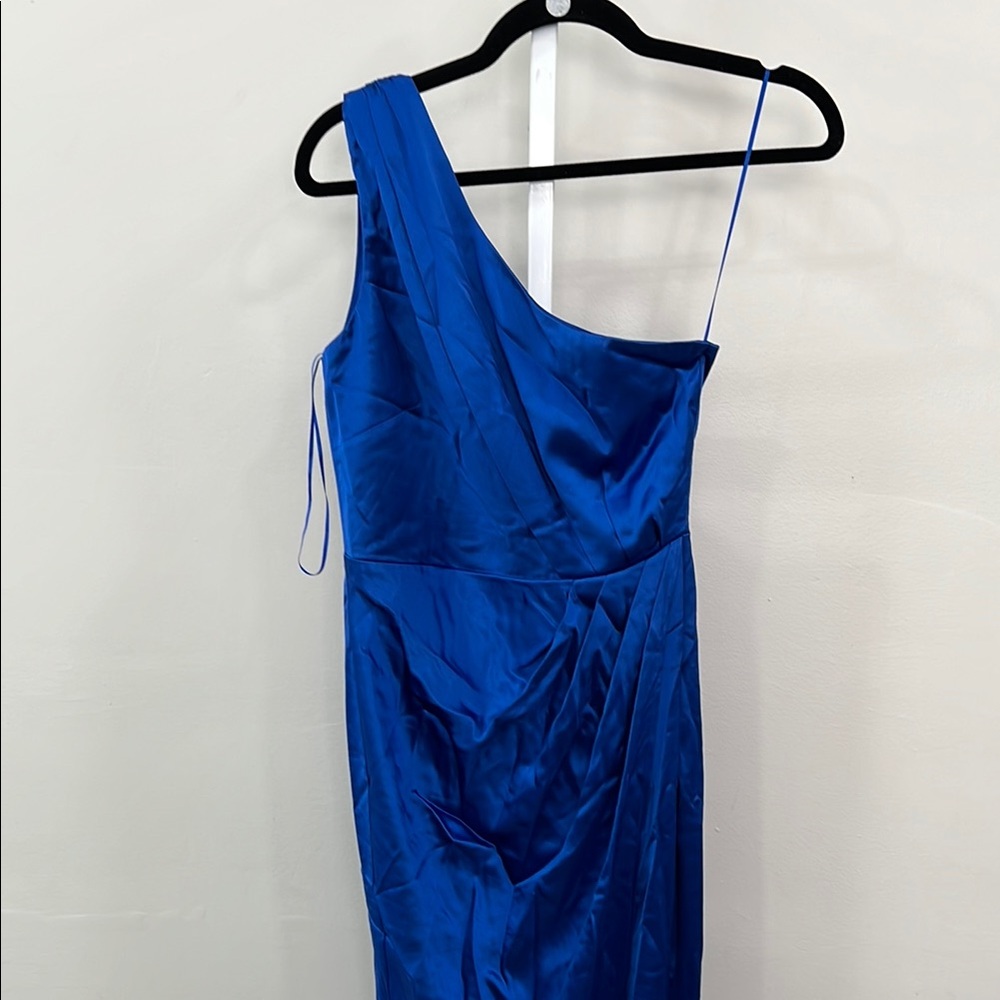SAU LEE Preston Dress one shoulder blue - Picture 3 of 13